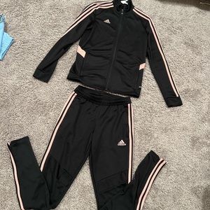 Adidas 3-stripe track set.